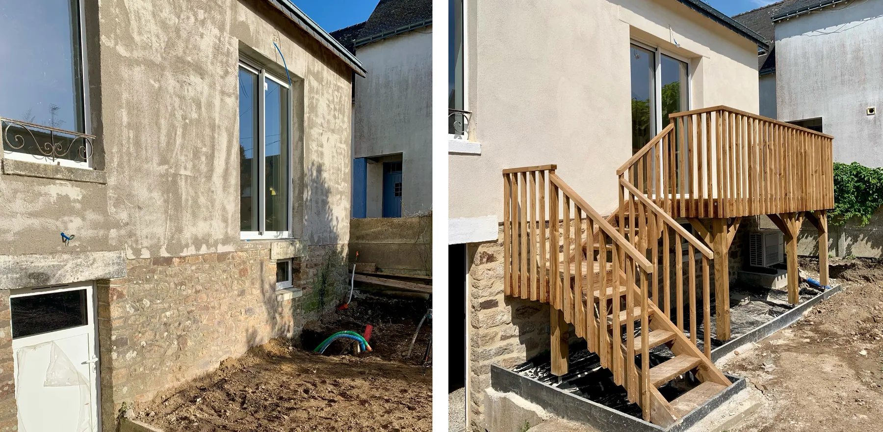 Terrasse sur pilotis à Auray