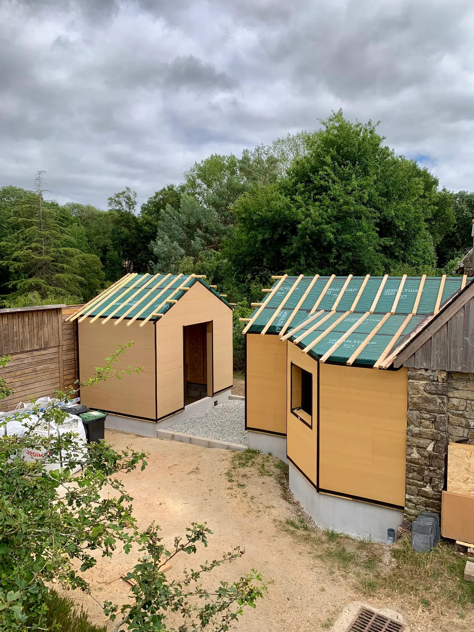 Extension ossature bois à Locoal-Mendon