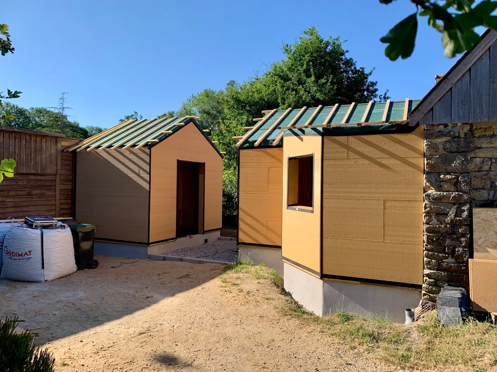 Extension ossature bois à Locoal-Mendon